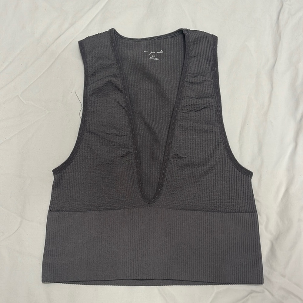 URBAN OUTFITTERS-OUT FROM UNDER- low neck rubbed top